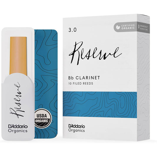 D'Addario Organic Reserve Bb Clarinet Reeds, Strength 3.0, 10-pack