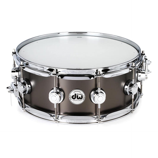 DW Collector's Series Metal Snare Drum - 5.5 x 14 inch - Satin Black Over Brass