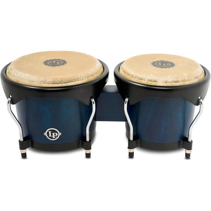 Latin Percussion LP601NYII City II Series Bongo Set w/Double Stand 7” & 8” - Blue