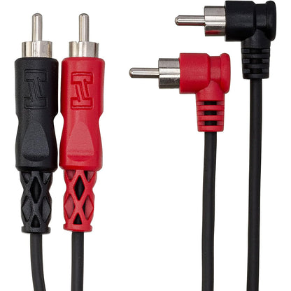 Hosa CRA-202R Stereo Interconnect Dual RCA to Dual Right Angle RCA Cable - 6.6’