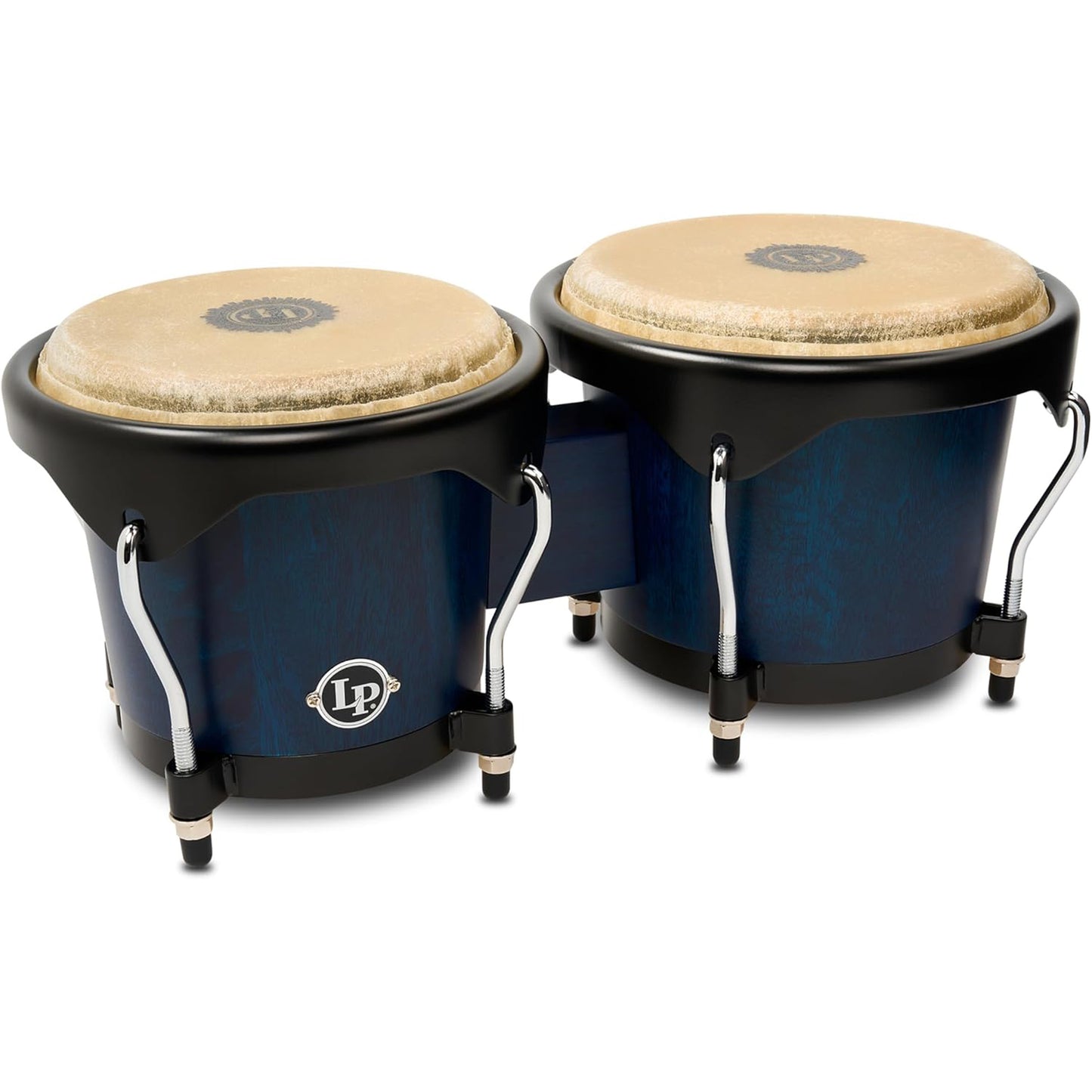 Latin Percussion LP601NYII City II Series Bongo Set w/Double Stand 7” & 8” - Blue