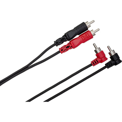 Hosa CRA-202R Stereo Interconnect Dual RCA to Dual Right Angle RCA Cable - 6.6’
