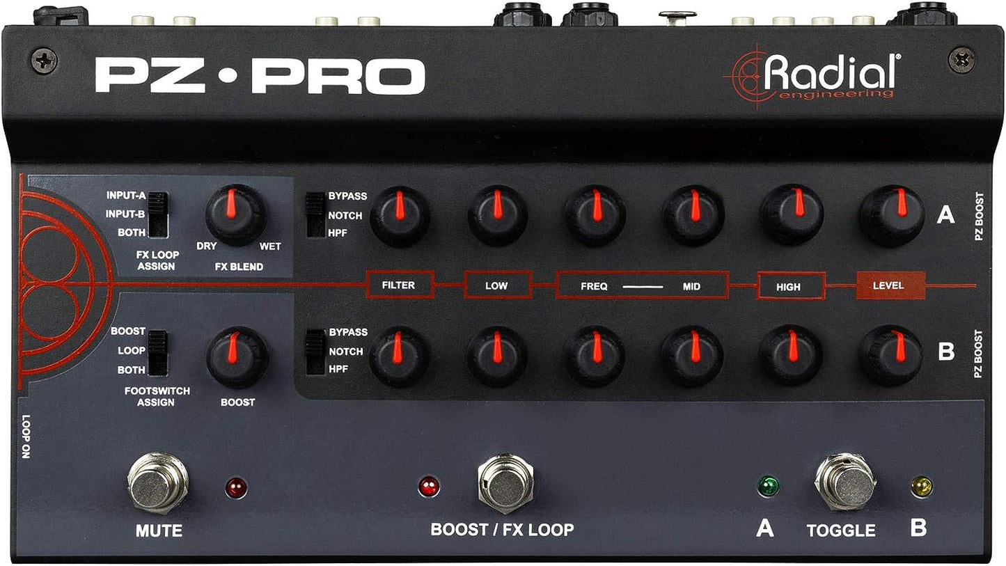 Radial Engineering PZ-Pro Acoustic Instrument Preamp, DI, and Switcher