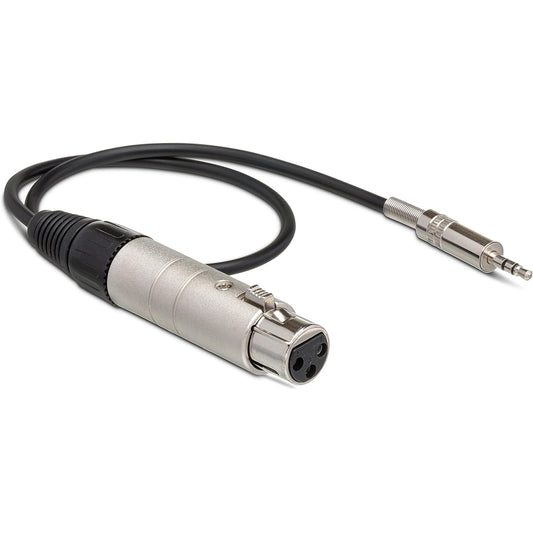 Hosa MIT-156 Mic Z Transformer XLR Female to 3.5mm TRS 18in