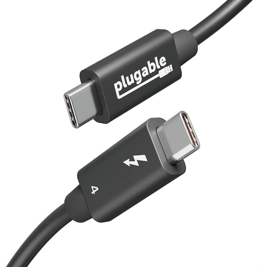 Plugable Thunderbolt 4 Cable with 240W Charging, Thunderbolt Certified, 3.3 Feet