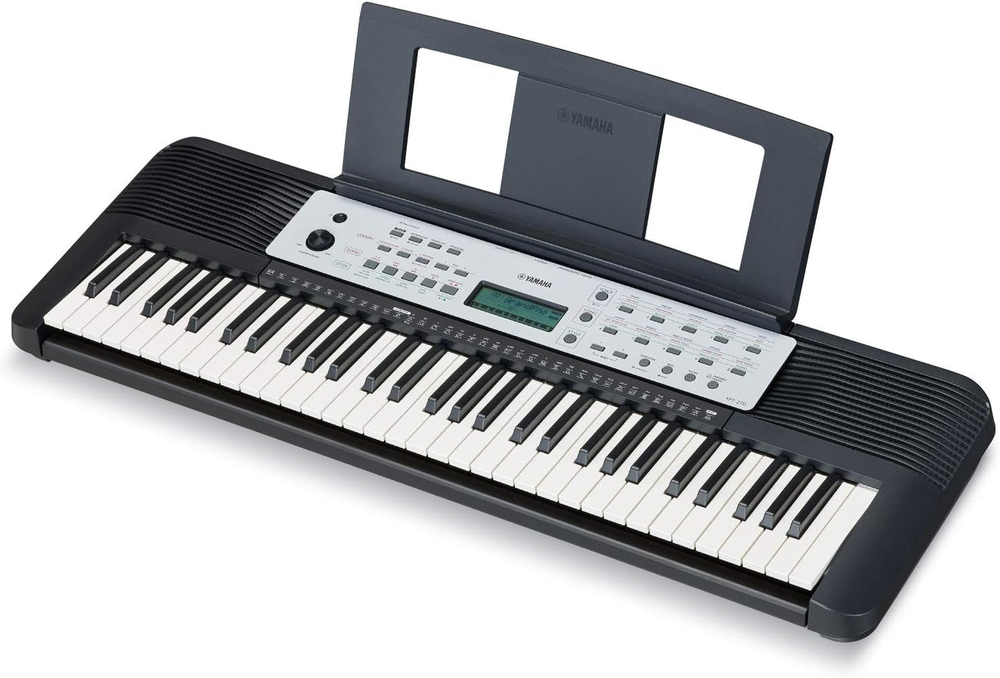 Yamaha YPT270 61-Key Portable Keyboard With Power Adapter - Black