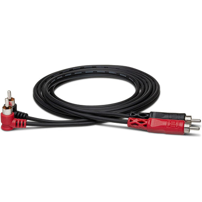 Hosa CRA-201R Stereo Interconnect Dual RCA to Dual Right Angle RCA Cable - 3.3’