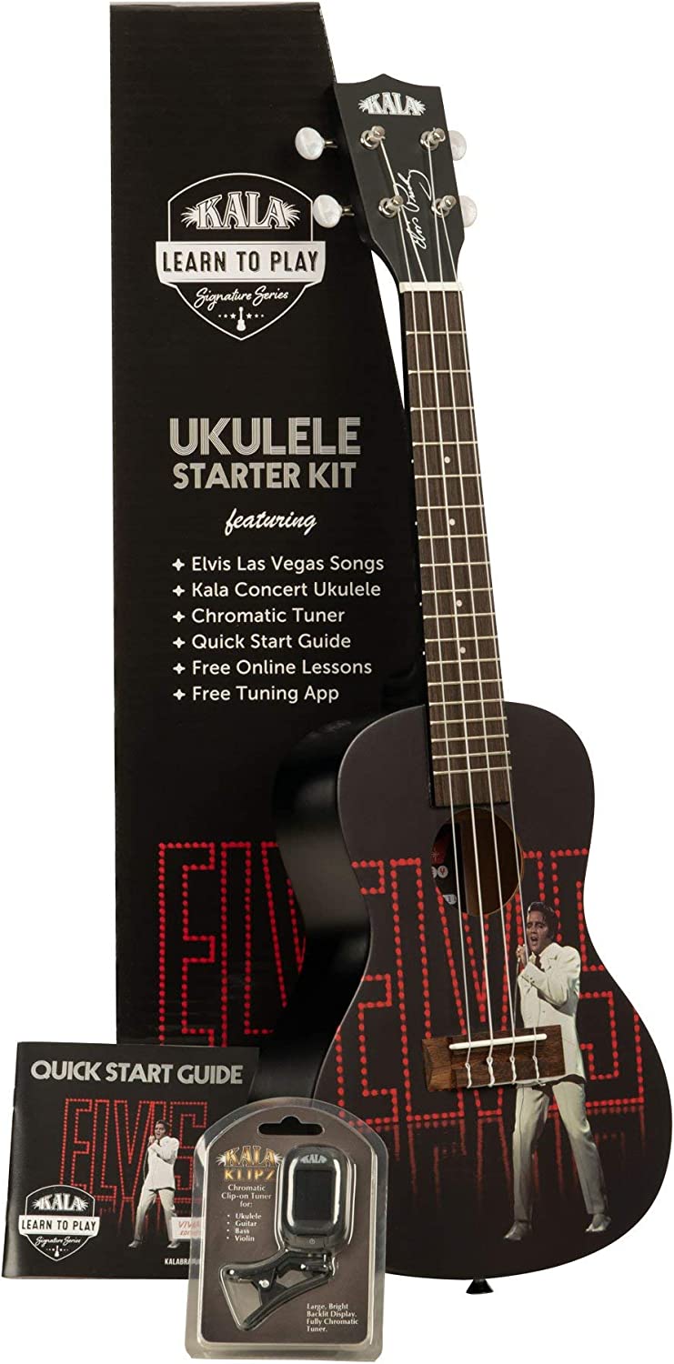 Kala Elvis Viva Las Vegas Learn To Play Concert Ukulele Kit