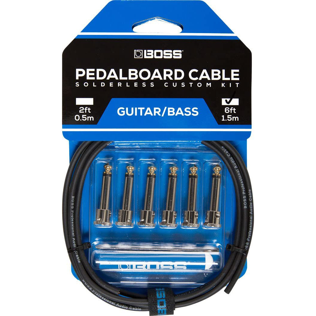 BOSS Solderless Pedalboard Cable Kit - 6 Connectors, 6' Cable