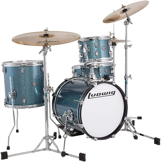 Ludwig LC179XX023 4pc Breakbeats Shell Pack- Azure Blue Sparkle