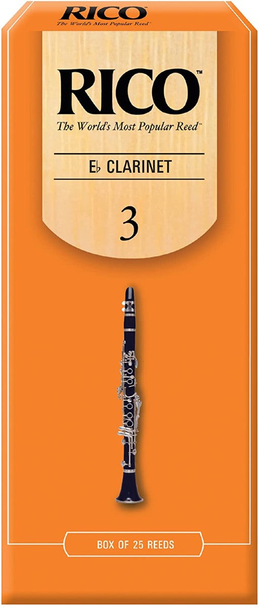 Rico Eb Clarinet Reeds, Strength 3.0, 25-pack