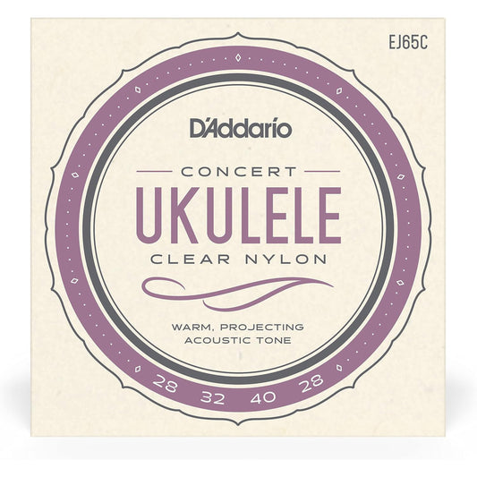 D’addario Ej65C Set UKULELE CONCERT Custom Extruded Clear Nylon