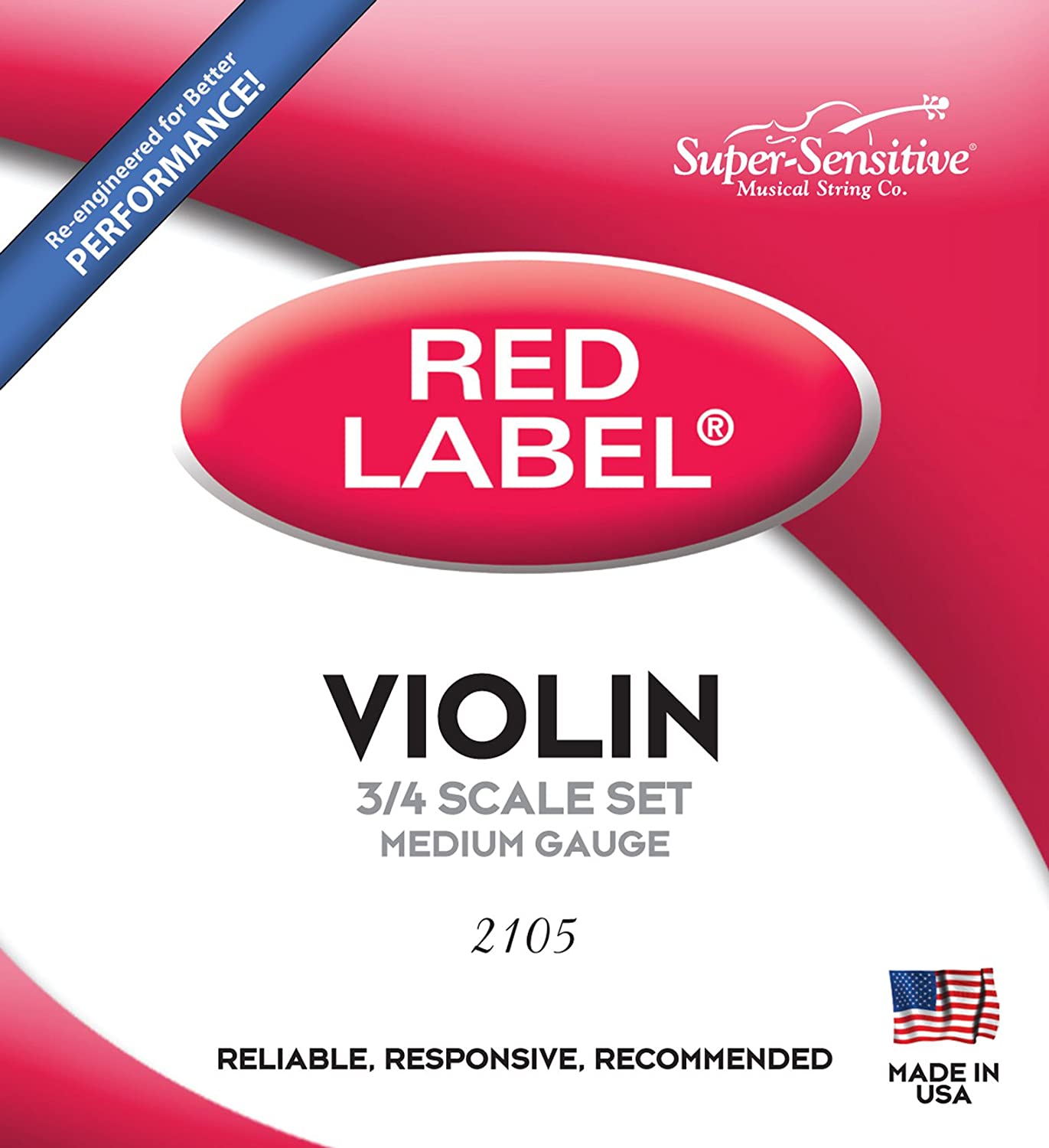 Super Sensitive SS2105 3/4 Red Label Violin String Set