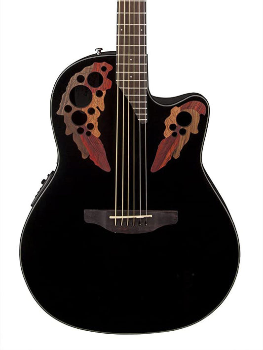 Ovation Celebrity Elite CE44 Mid Depth Acoustic Electric Guitar - Black