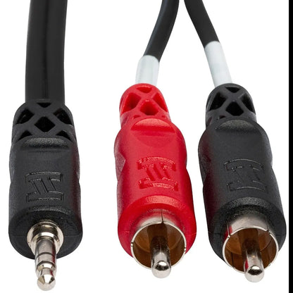 Hosa CMR-225 Stereo Breakout Cable, Mini TRS to Dual RCA, 25 Feet