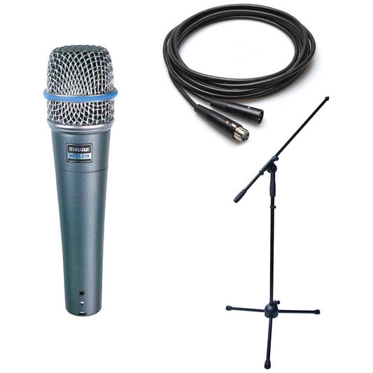 Shure Beta 57A Dynamic Mic Bundle- Shure Beta 57A Boom Stand and XLR Cable