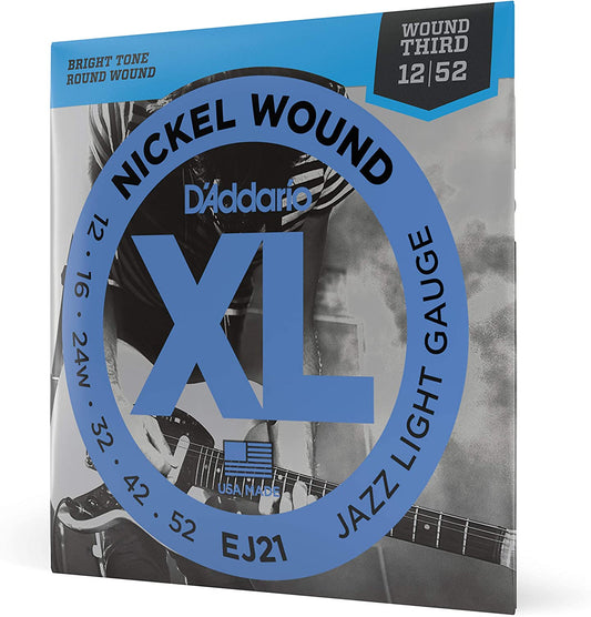 D'Addario EJ21 XL Nickel Jazz Light Electric Guitar Strings