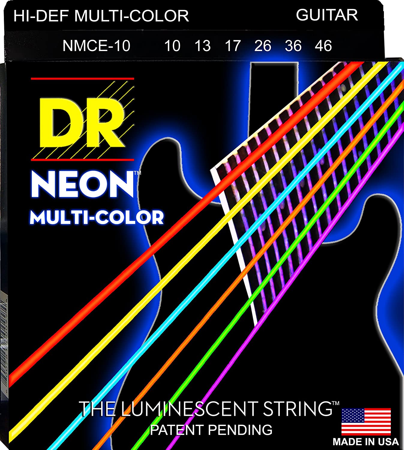 Dr Neon NMCE10 Electric Strings Medium, Mulit-Color