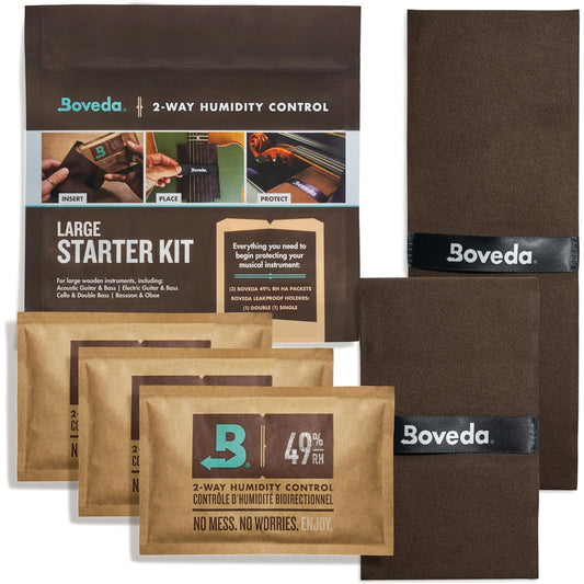 Boveda 49% Guitar Humidifier Kit, 3 Packs + 2 Holders – Large Instruments