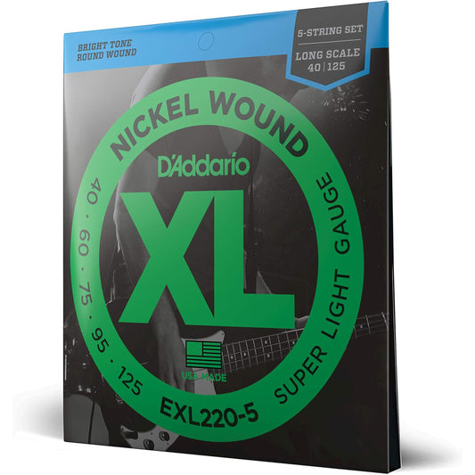 D'Addario EXL220-5 XL 5-String Bass Super Soft/Long String Set