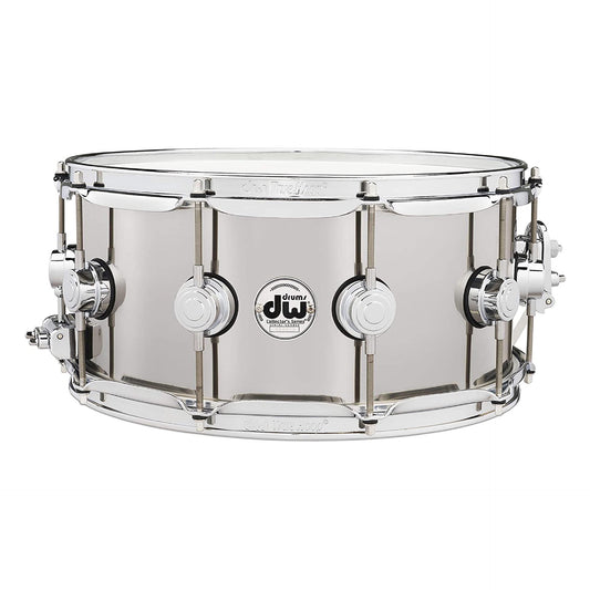 DW Collector's Series Stainless Steel Snare Drum with Chrome Hardware 14x6.5"