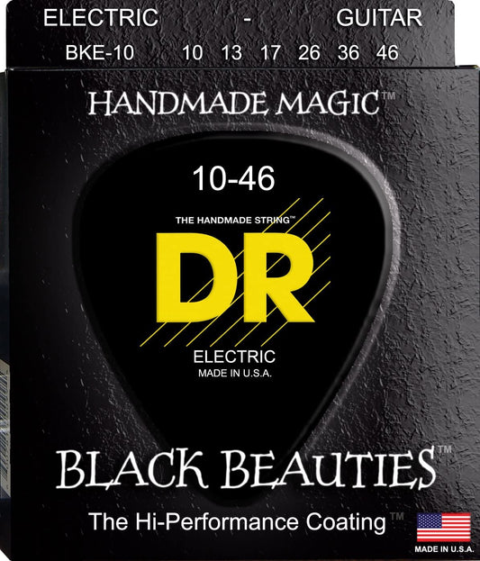 DR Strings BKE-10 Extra Life Black Beauties Coated Electric Guitar