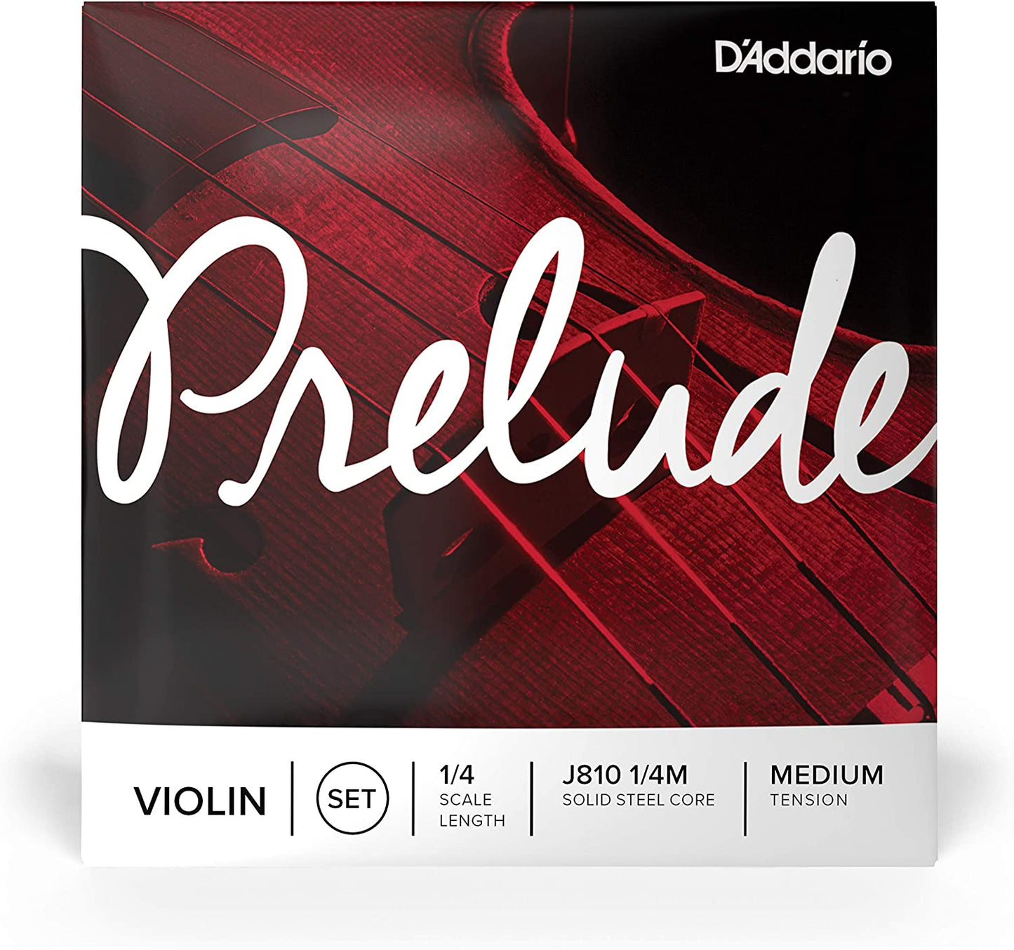 D'Addario J810 Prelude Violin 1/4"" Scale Medium Tension