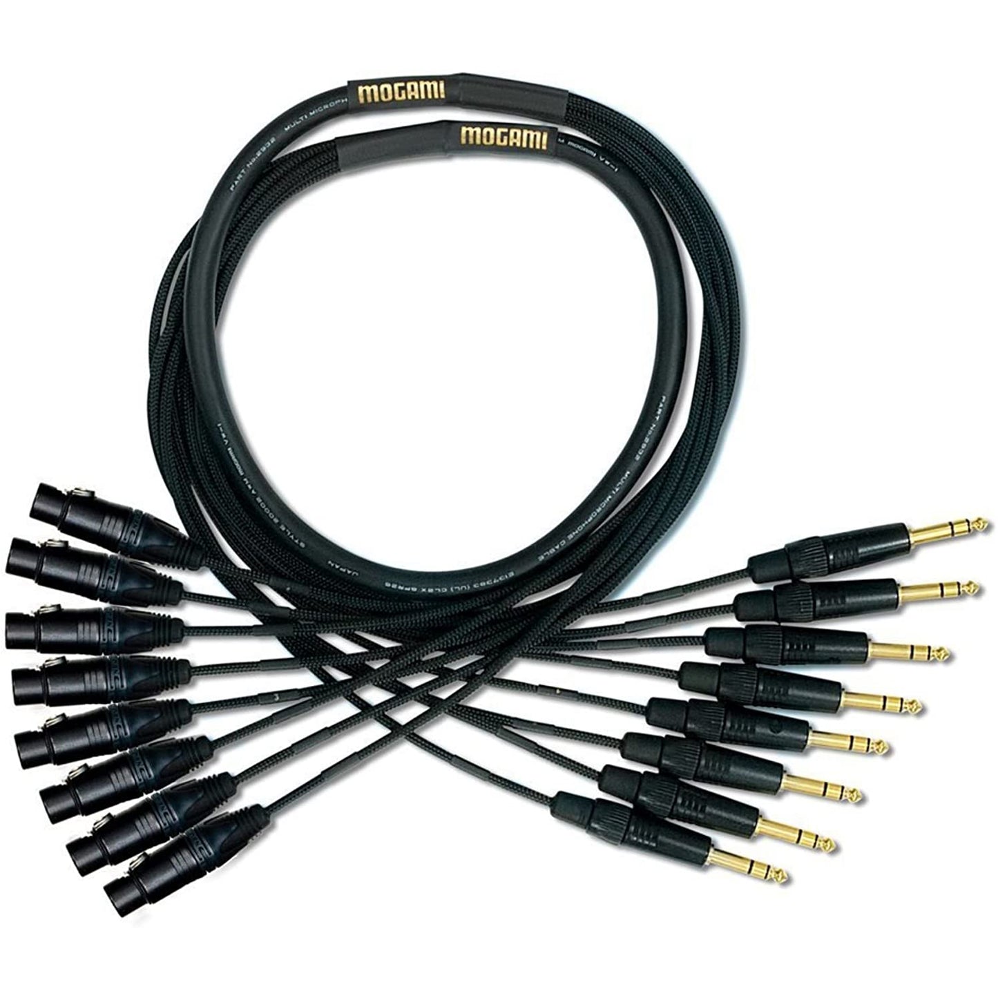 Mogami Gold 8 Channel Analog Snake Cable, 8x 1/4" TRS Male/8x XLR Female - 15'