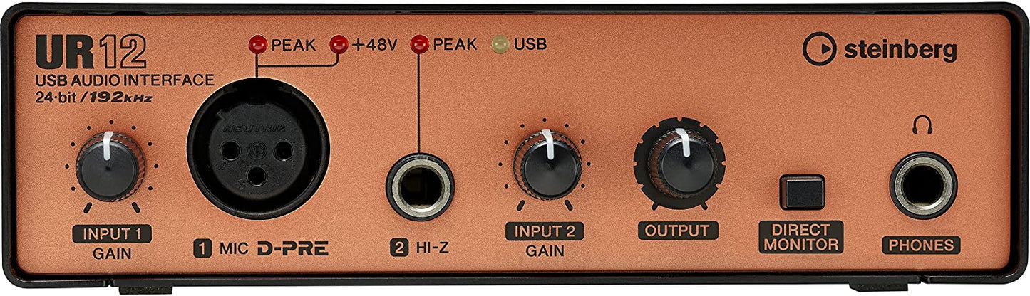 Steinberg UR12B 2 In/2 Out USB 2.0 Audio Interface - Black/Copper