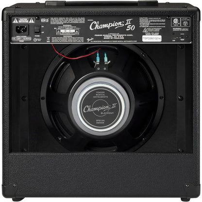 Fender Champion II 50 Blackout Guitar Combo Amplifier, 50W, 120V