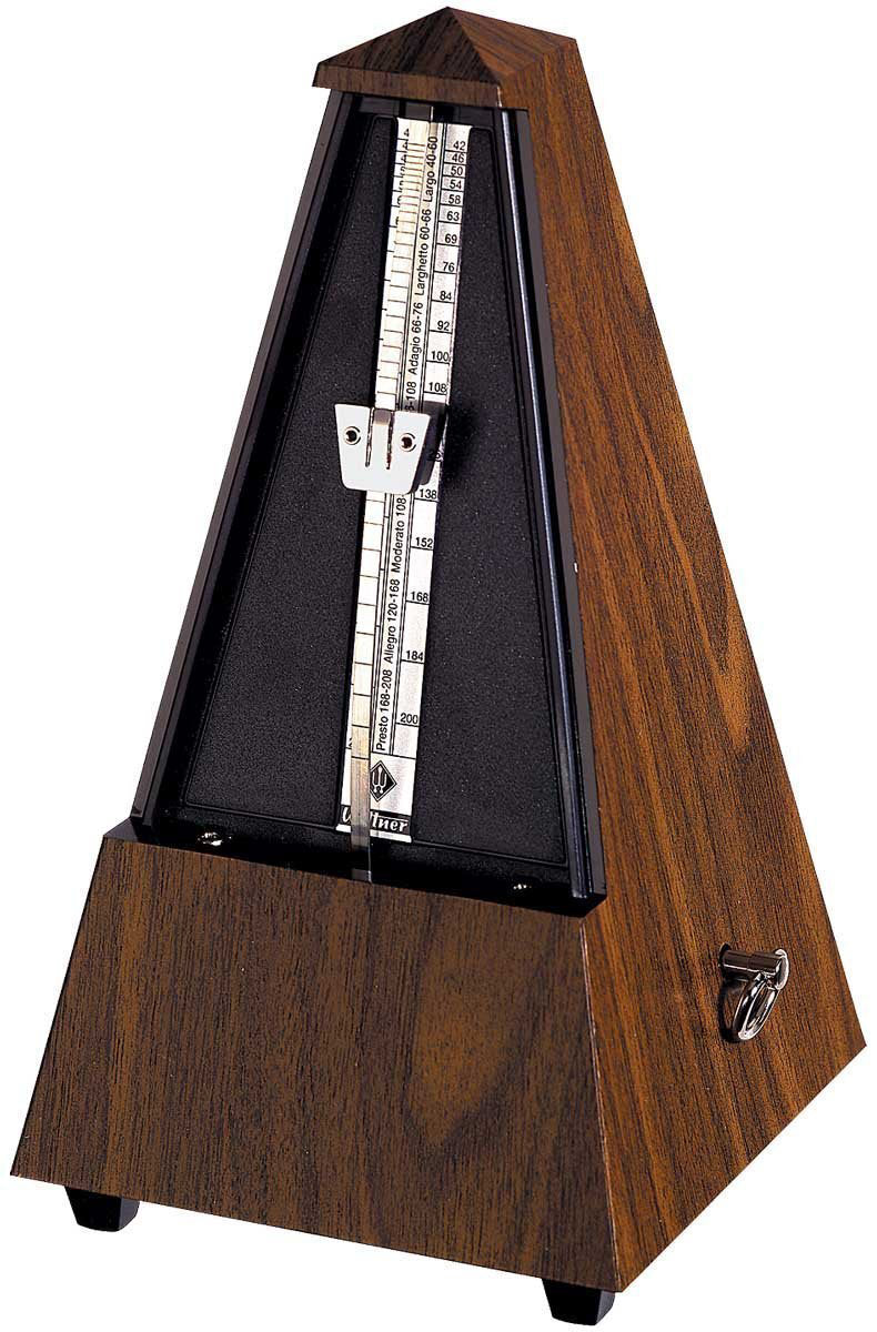 Wittner 855131 Maelzel Pyramid Metronome With Bell in Simulated Walnut Grain