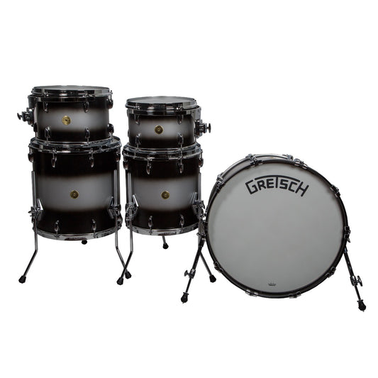Gretsch Broadkaster 5pc Kit - Satin Silver to Black Duco -Finish Checking-