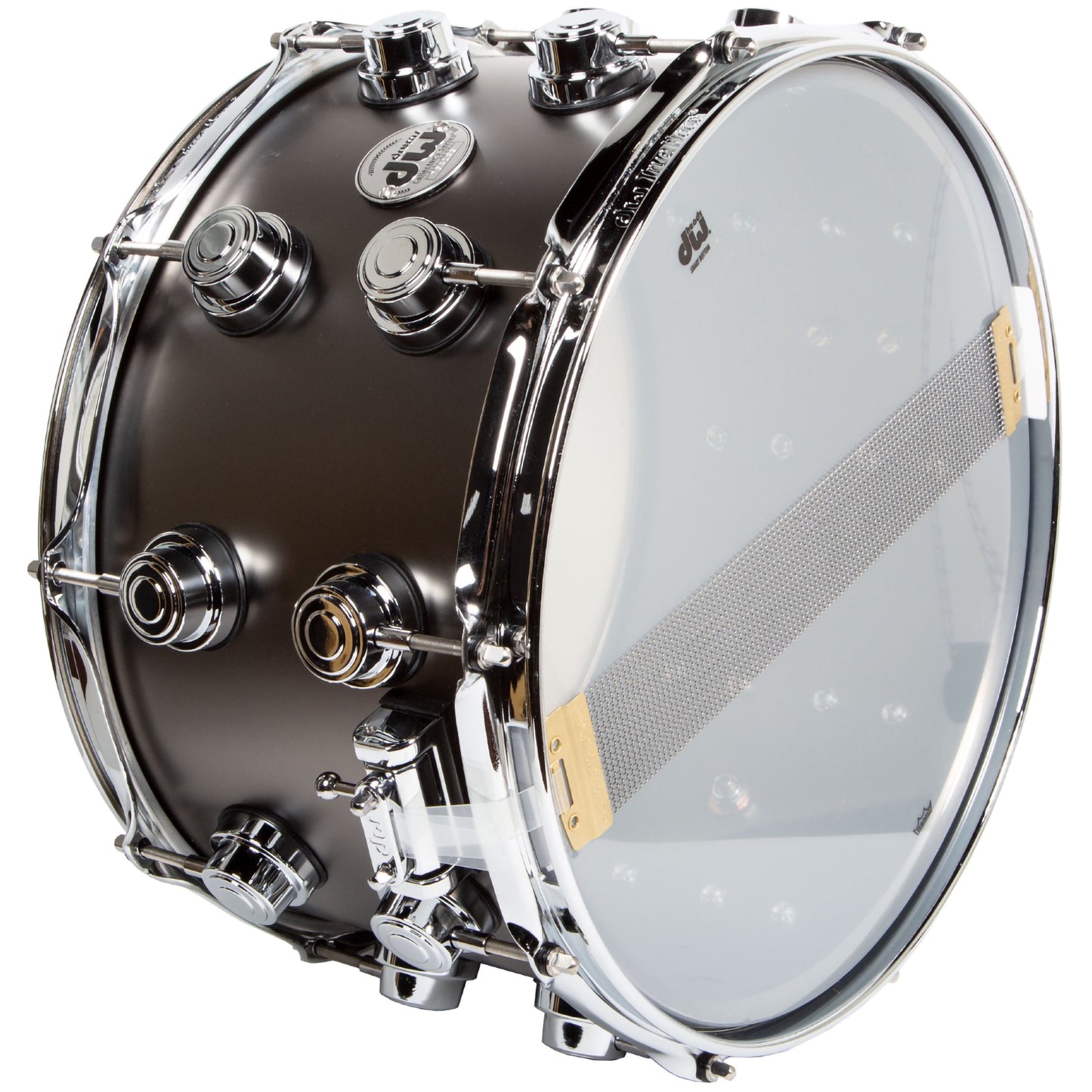 Drum Workshop Satin Black Nickel Over Brass 8x14 Snare with Chrome Hardware