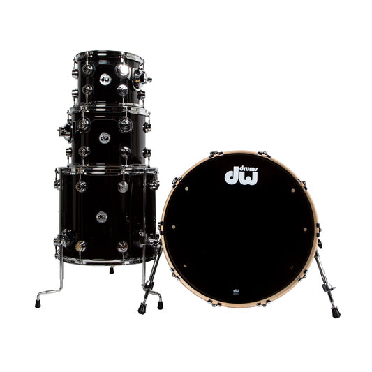 Drum Workshop Collectors Series 333 Shell Kit - Gloss Black Finish Ply