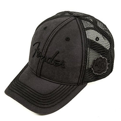 Fender Blackout Trucker Hat, Black, One Size