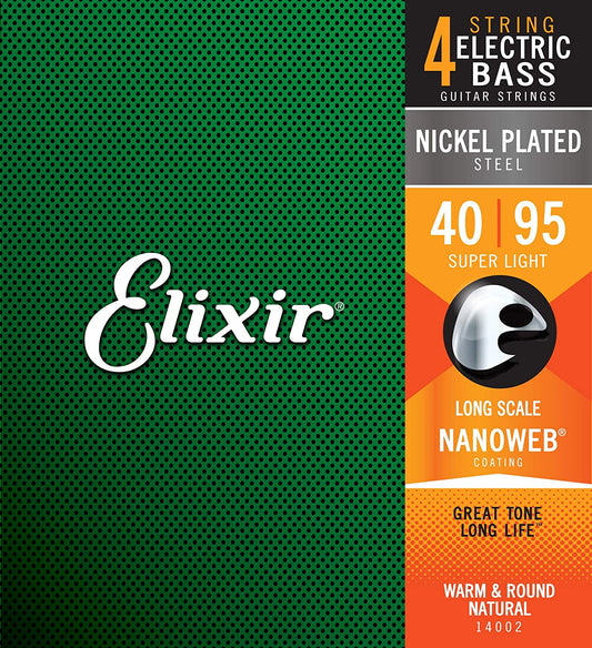 Elixir 14002 Nanoweb Electric 4-String Bass Super Light, Long Scale