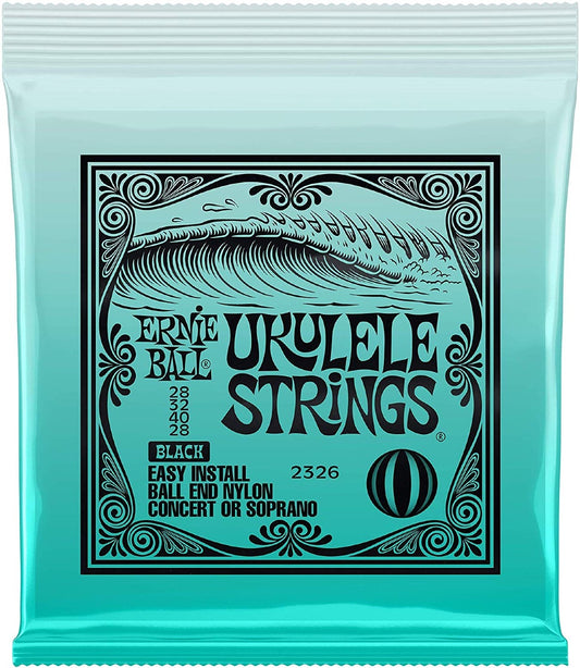 Ernie Ball P02326 Concert/Soprano Black Nylon Ball End Ukulele Strings