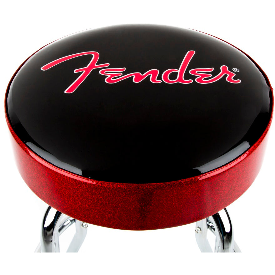 Fender Red Sparkle Logo Barstool, Black/Red Sparkle 30"