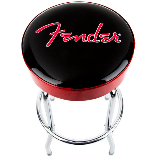 Fender Red Sparkle Logo Barstool, Black/Red Sparkle 30"