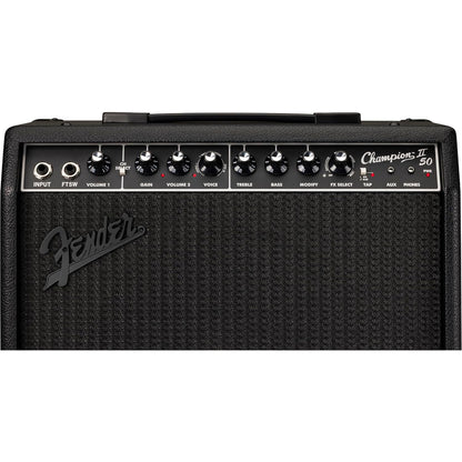 Fender Champion II 50 Blackout Guitar Combo Amplifier, 50W, 120V