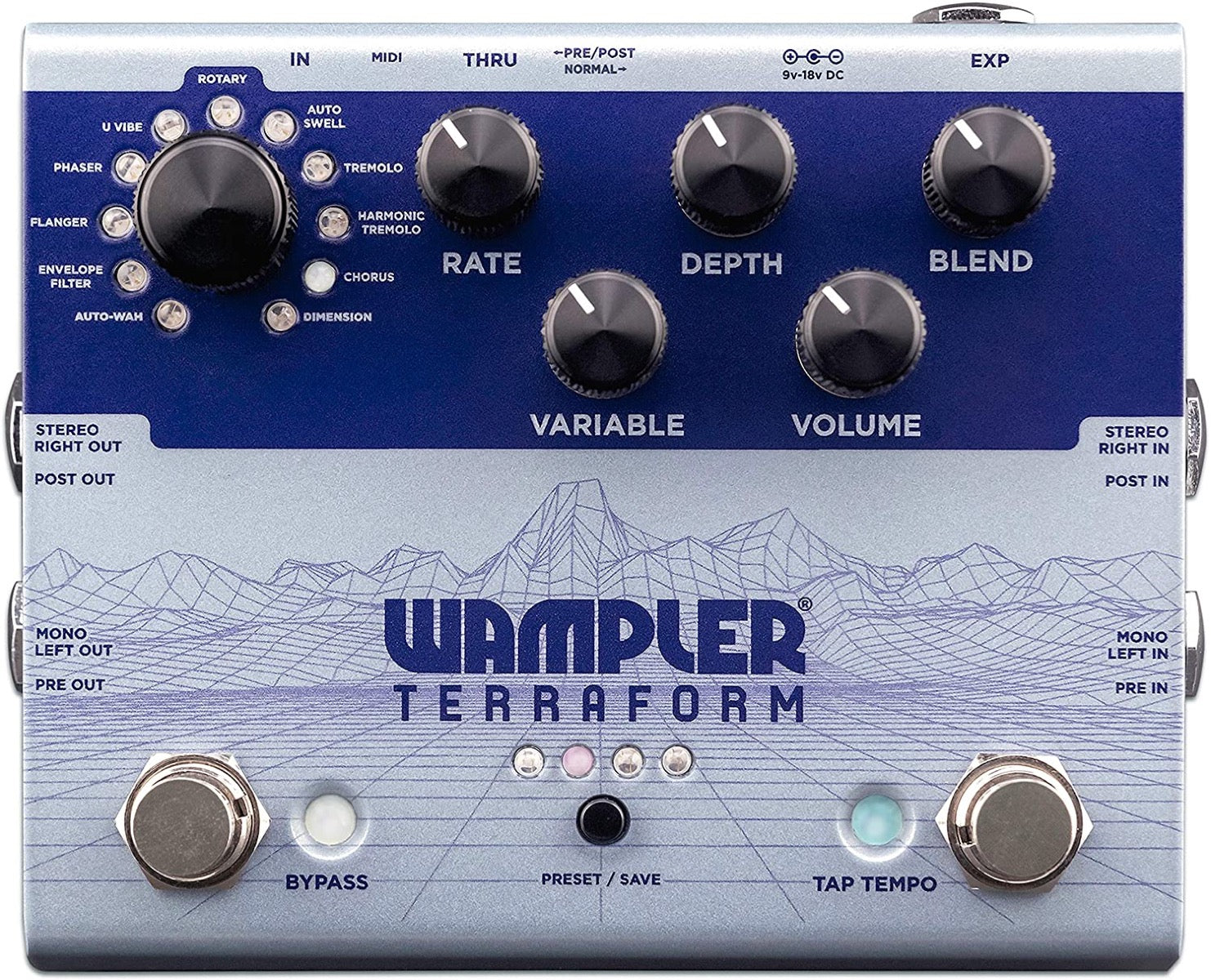 modulation effects pedals Wampler Pedals Dream Series Terraform Modulation Multi Effects Pedal – Alto Music