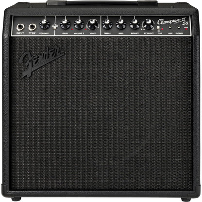 Fender Champion II 50 Blackout Guitar Combo Amplifier, 50W, 120V