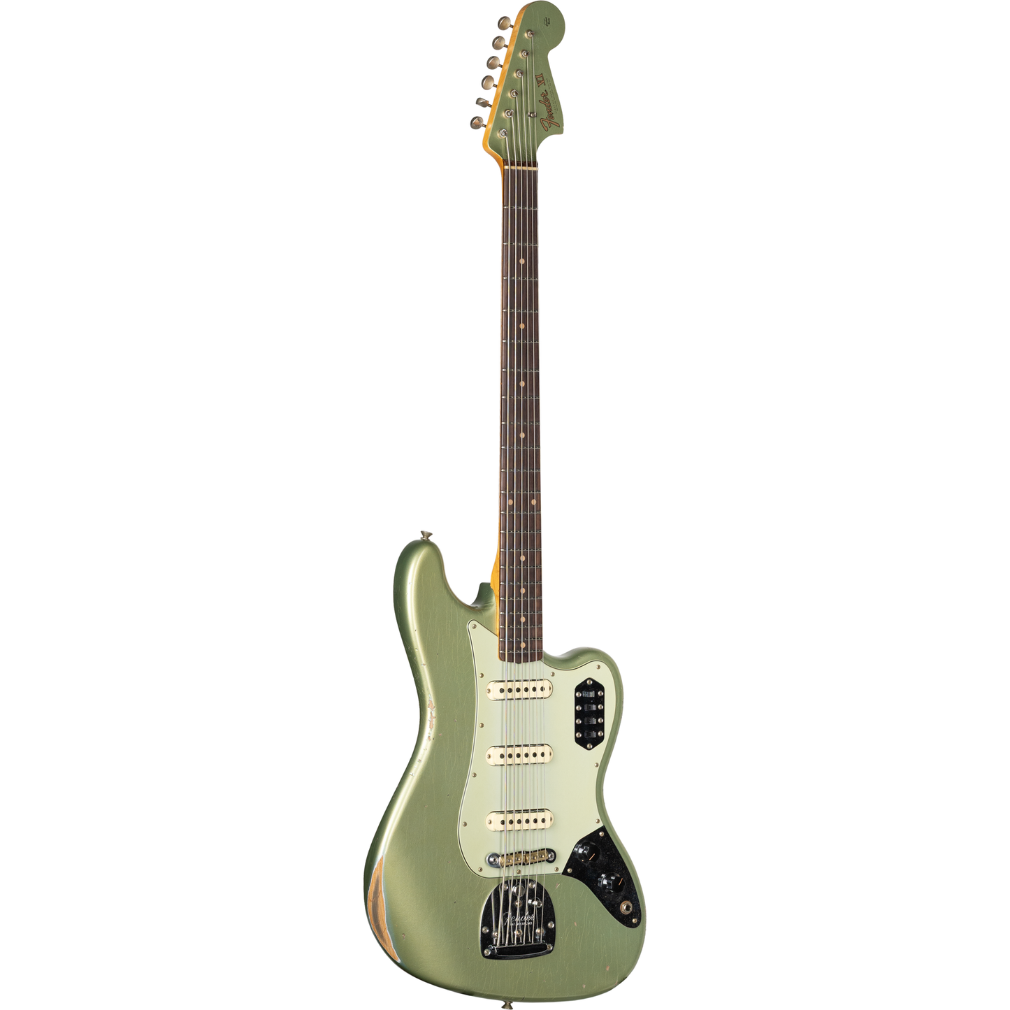 Fender Custom Shop B5 66 Bass VI Relic - Super Faded Aged Sage Green Metallic