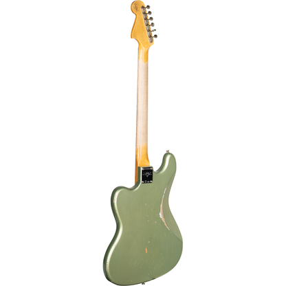 Fender Custom Shop B5 66 Bass VI Relic - Super Faded Aged Sage Green Metallic