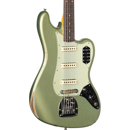 Fender Custom Shop B5 66 Bass VI Relic - Super Faded Aged Sage Green Metallic