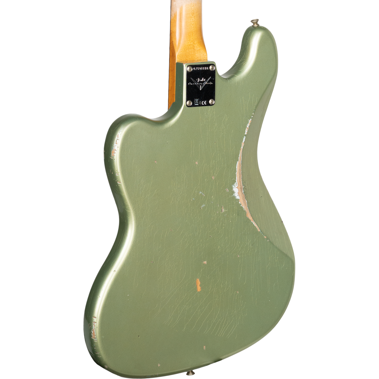 Fender Custom Shop B5 66 Bass VI Relic - Super Faded Aged Sage Green Metallic