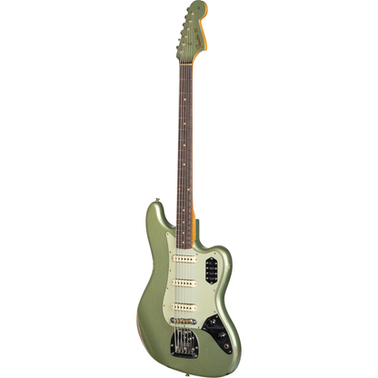 Fender Custom Shop B5 66 Bass VI Relic - Super Faded Aged Sage Green Metallic