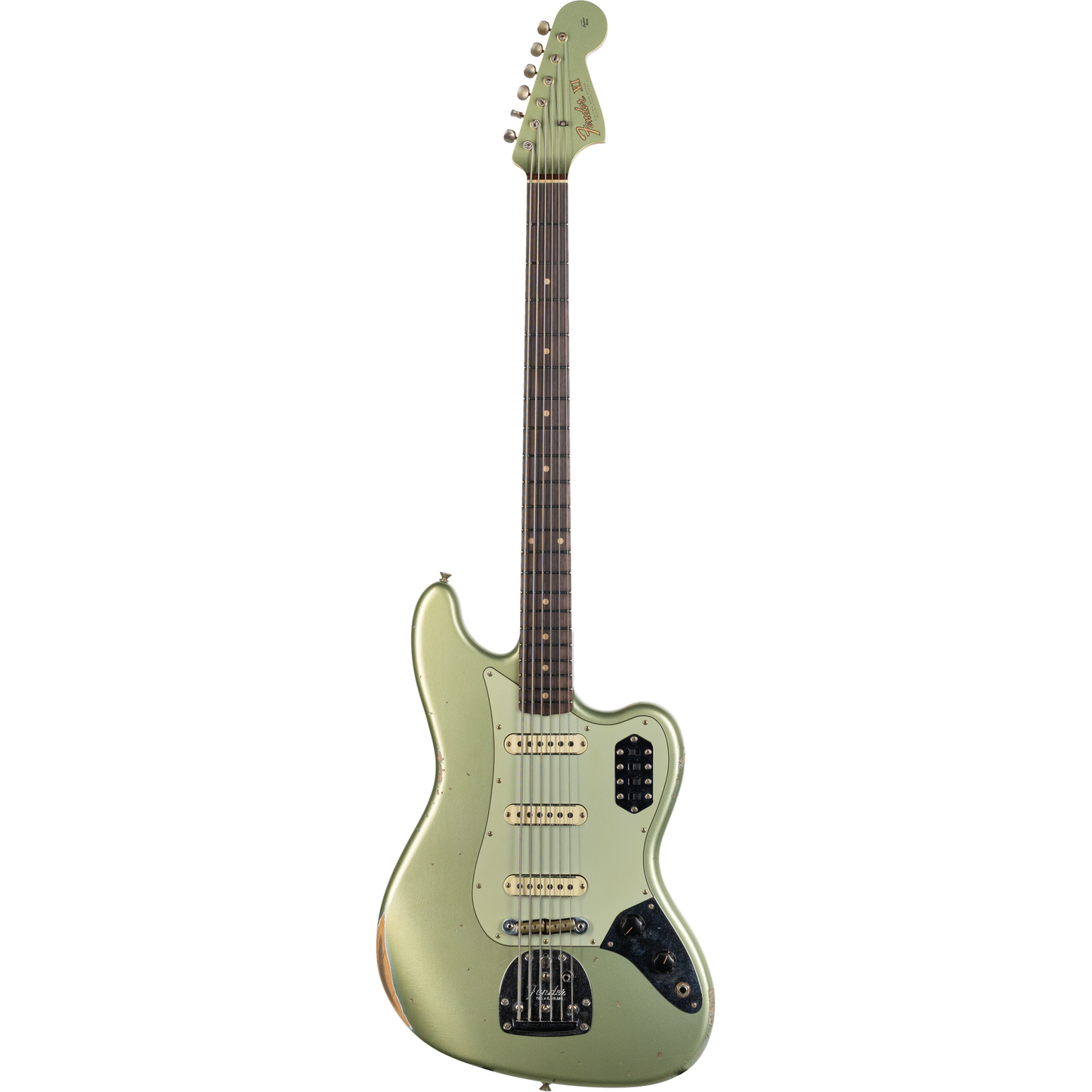 Fender Custom Shop B5 66 Bass VI Relic - Super Faded Aged Sage Green Metallic