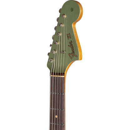 Fender Custom Shop B5 66 Bass VI Relic - Super Faded Aged Sage Green Metallic