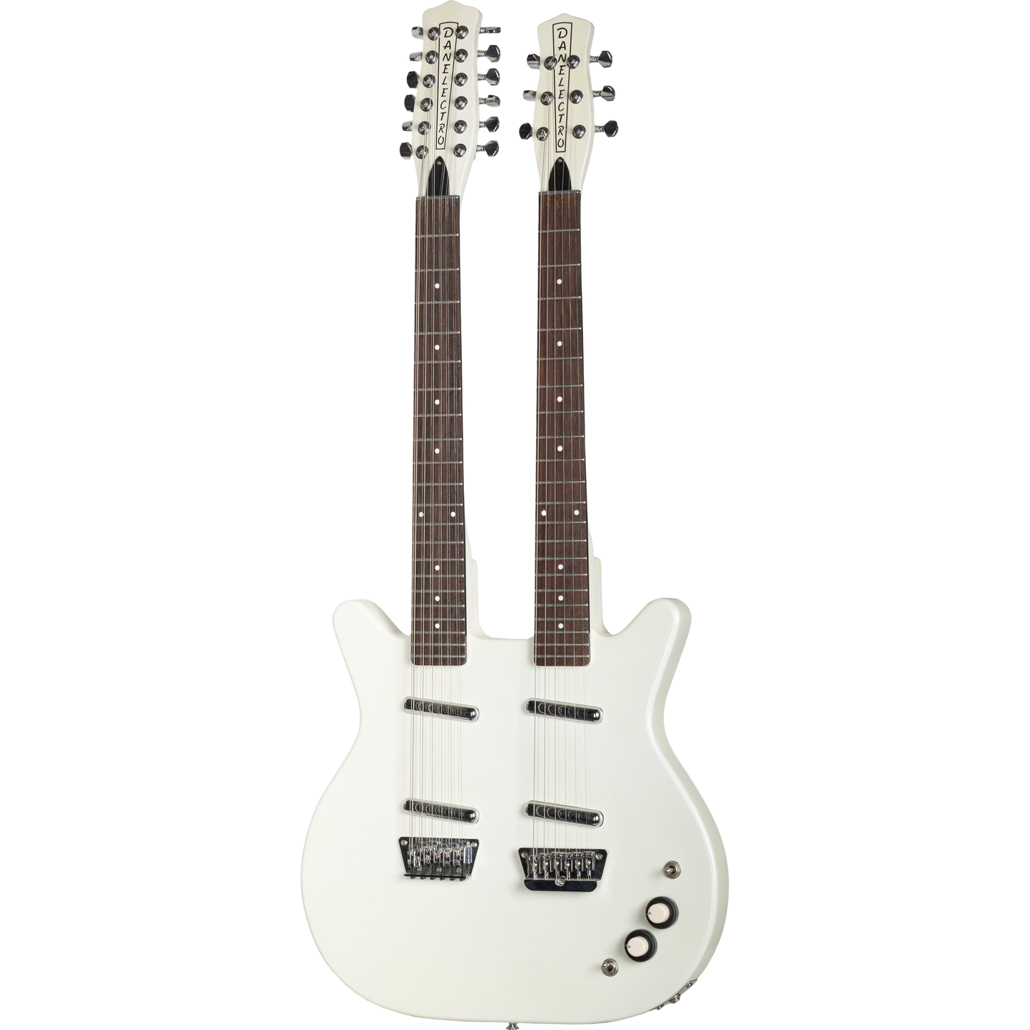 Danelectro DBN612 Doubleneck Electric Guitar - White Pearl